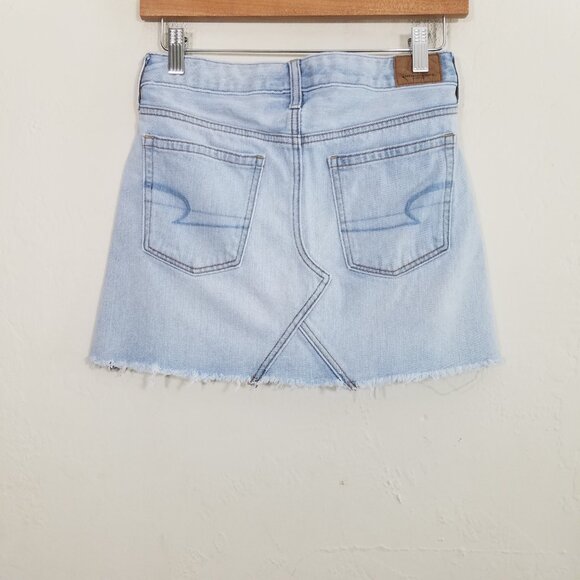American Eagle Denim Mini Skirt Blue Size 0 - Picture 3 of 4